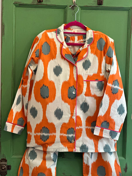 Orange Ikat Print Pyjamas