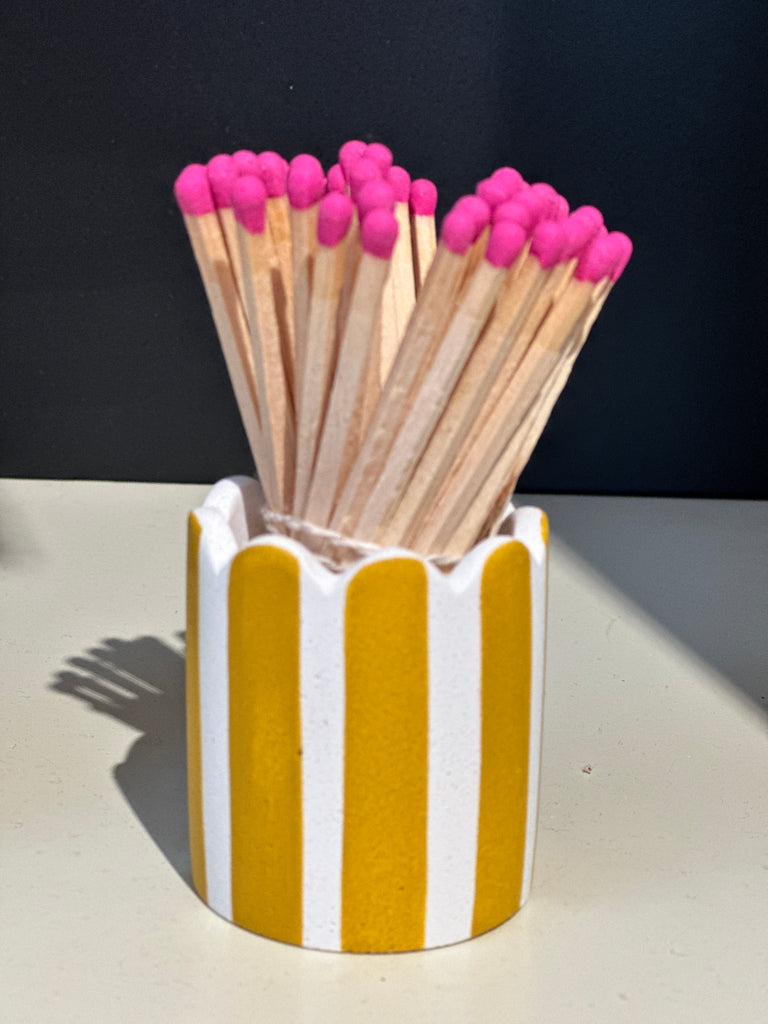 Striped Match Pots