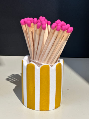 Striped Match Pots