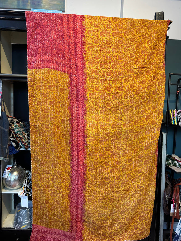 Vintage Kantha Throw punica