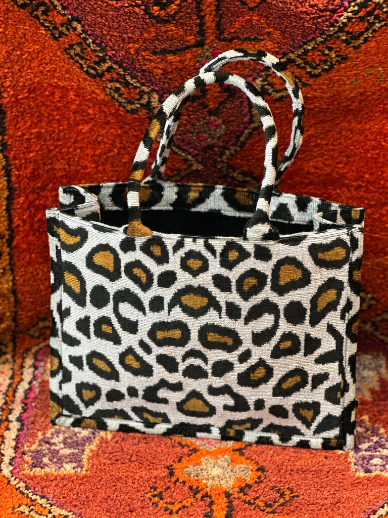 Leopard  Ikat Tote Bag