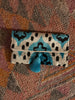 Turquoise Ikat velvet clutch bag