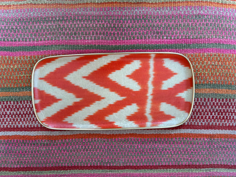 Orange Ikat fibreglass tray