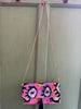 Pink Evil Eye Ikat velvet clutch bag