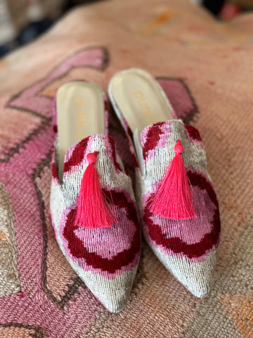 Pink Ikat mule