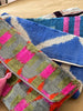 Brightest Blue Ikat velvet clutch bag