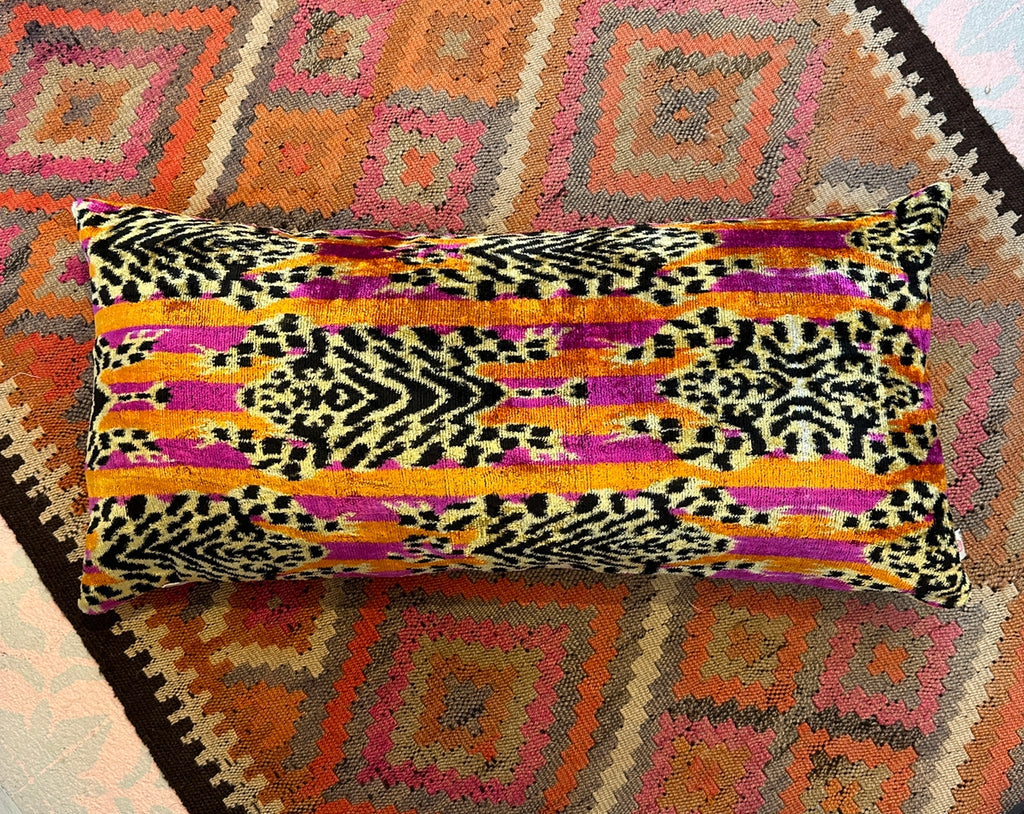 Tiger design Velvet Ikat Cushion