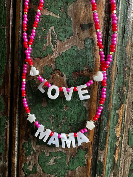 🍄Hand Beaded & Mother of Pearl Necklace🍄