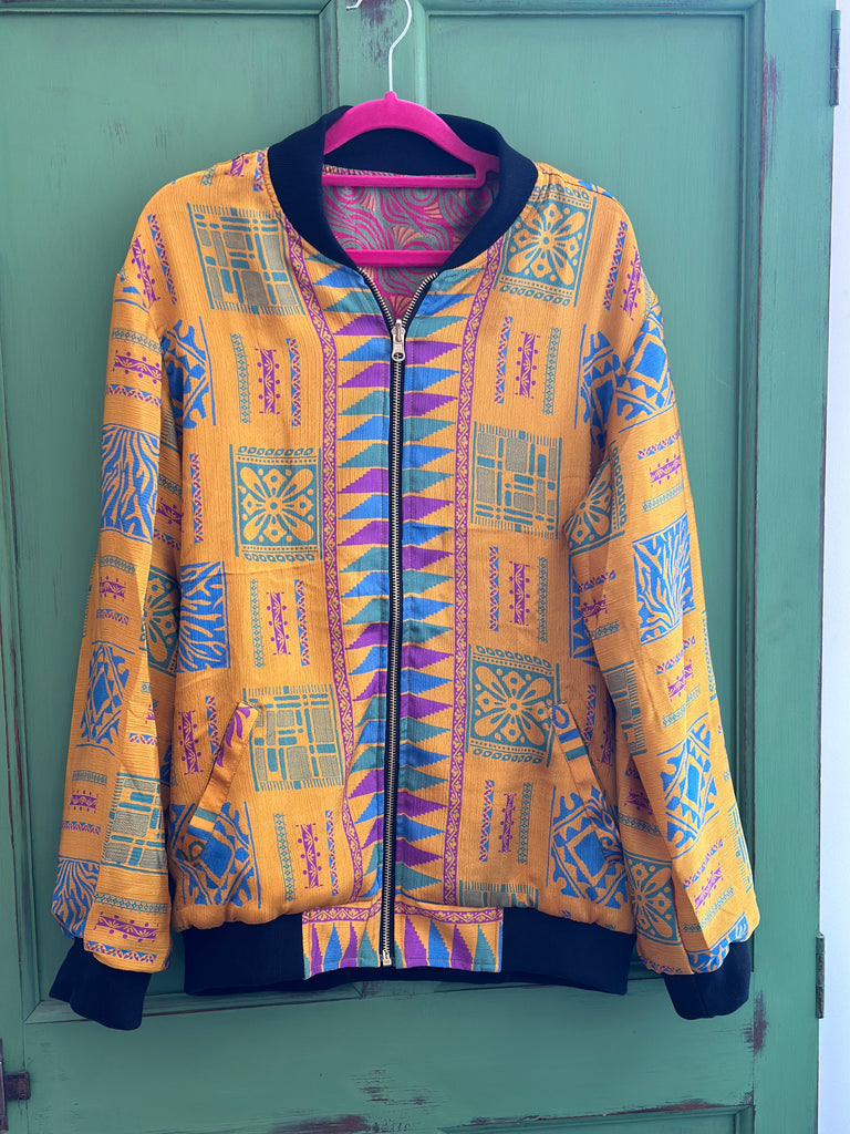 Reversible Silk Sari Bomber