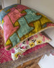 Floral Velvet ikat Cushion with Ric Rac