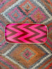 Pink and orange  rectangular silk ikat fibreglass tray