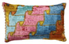 ‘Ribbon’ Velvet ikat Cushion with Ric Rac