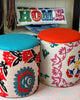 Fabulous vintage Suzani stools