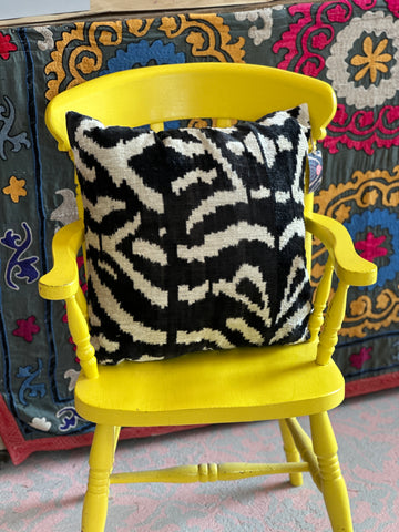Zebra Velvet Ikat Cushion