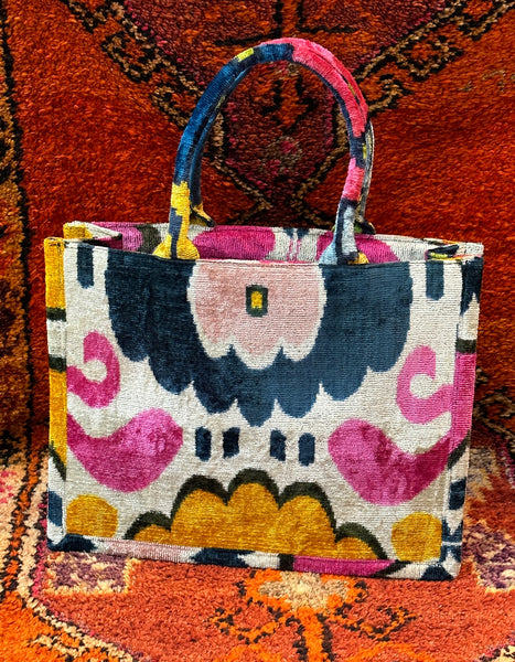 Suzani Inspired  Ikat Tote Bag