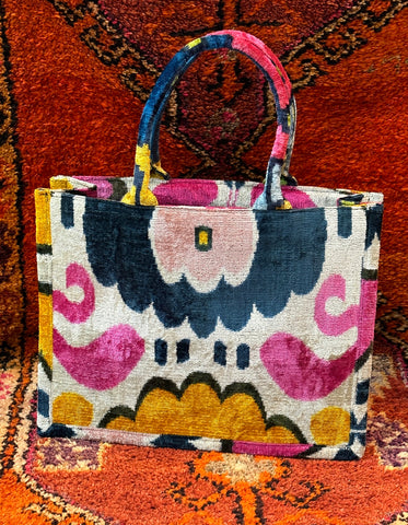 Suzani Inspired  Ikat Tote Bag