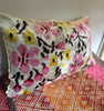 Floral Velvet ikat Cushion with Ric Rac