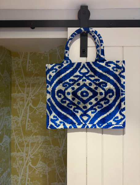 Royal Blue Ikat Tote Bag