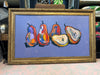 Framed Pears with stunning Purple Background