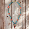 Fresh Water Pearl Necklace with Pomegranate Charm.
