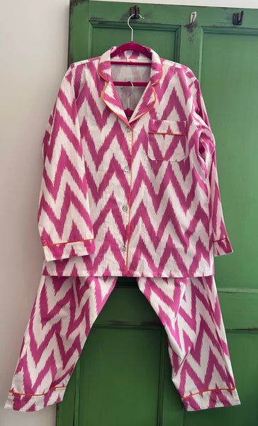 Pink & White Ikat Pyjamas no
