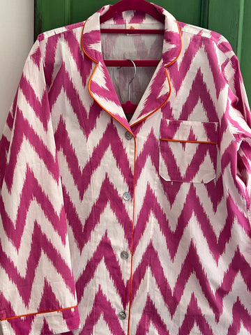 Pink & White Ikat Pyjamas no