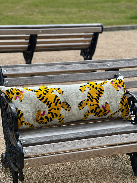 Tiger 🐅 Velvet Ikat - XL Bolster Cushion