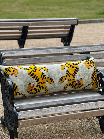 Tiger 🐅 Velvet Ikat - XL Bolster Cushion
