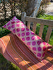 XL pink spot velvet Ikat Cushion