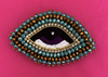 Bronze & Turquoise Evil Eye Brooch