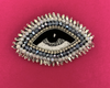 Silver & white Evil Eye Brooch