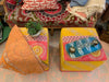 Yellow and Pink Kantha Cubes