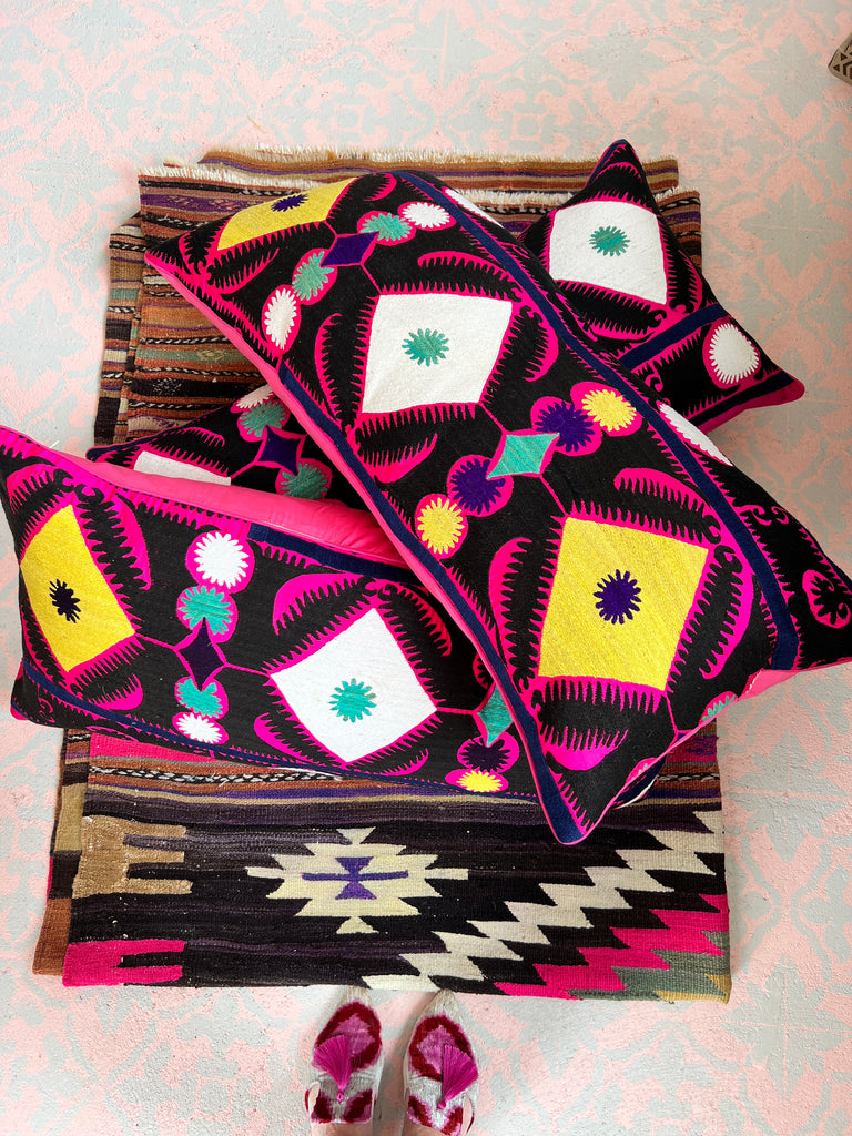 Reworked Suzani- XL Bolster Cushion LP