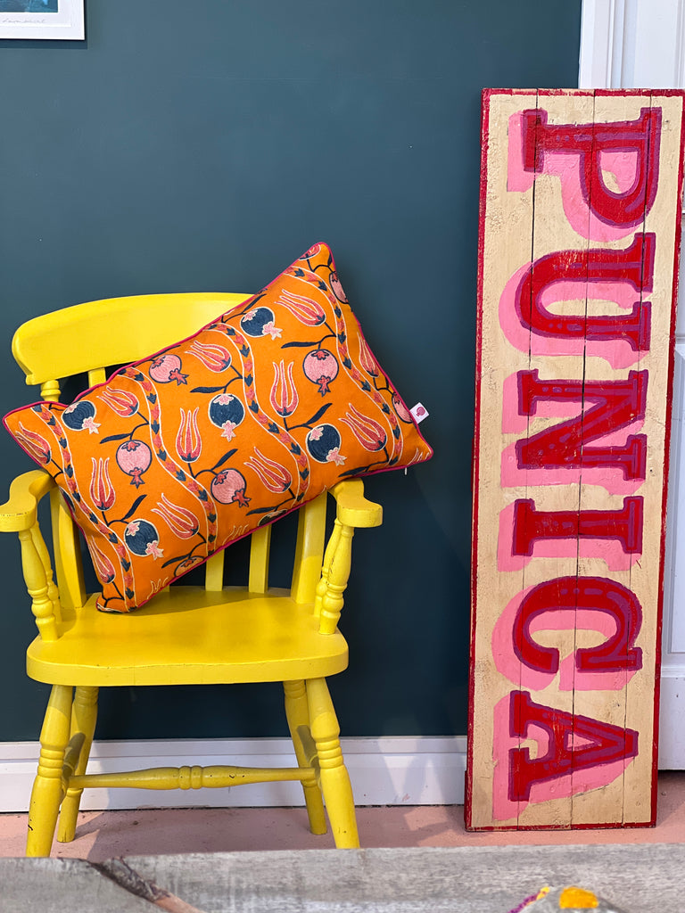 Orange Suzani Cushion