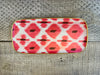 Rectangular pink Ikat Silk & fibreglass tray