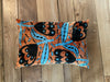 Orange & Blue  Velvet Ikat Cushion