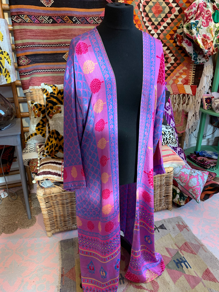 Purple & Pink Silk Kimono