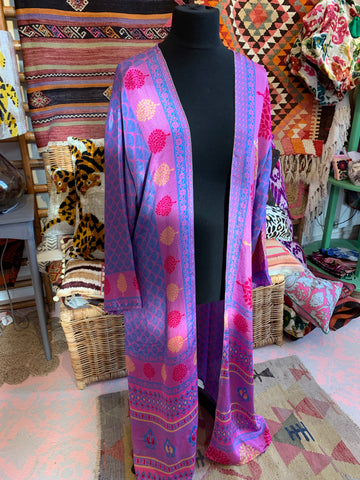 Purple & Pink Silk Kimono