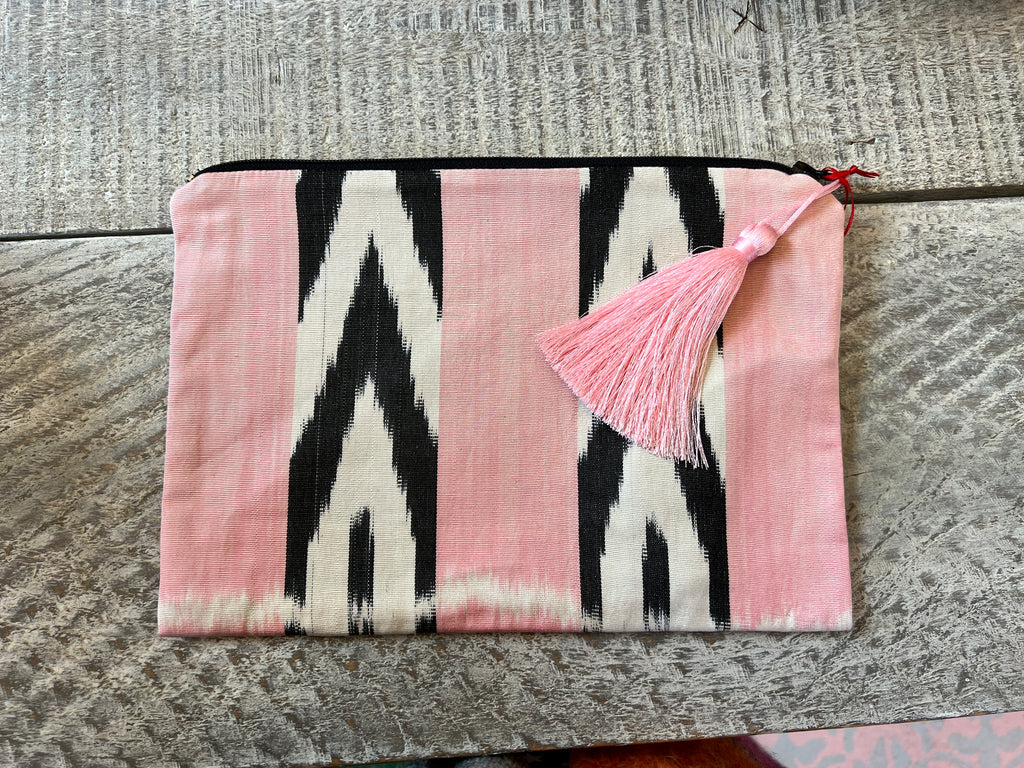 Ikat iPad bag - pink stripe