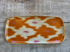 Rectangular Yellow silk Ikat & fibreglass tray