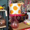Yellow Spot silk Ikat lampshade