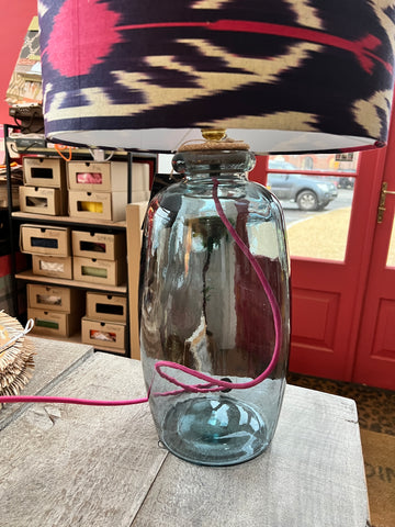Recycled Blue Glass Lamp