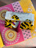 Tiger Ikat velvet clutch bag