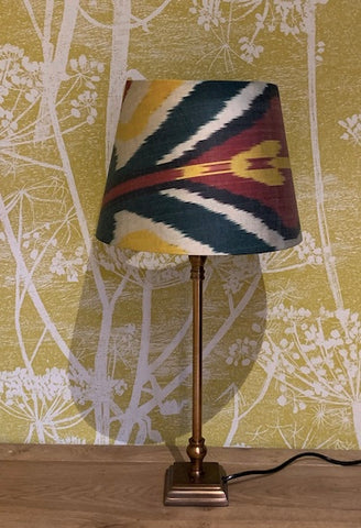 Ikat Lampshade - Terracotta & green