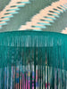 Ikat Lampshade with deep fringe