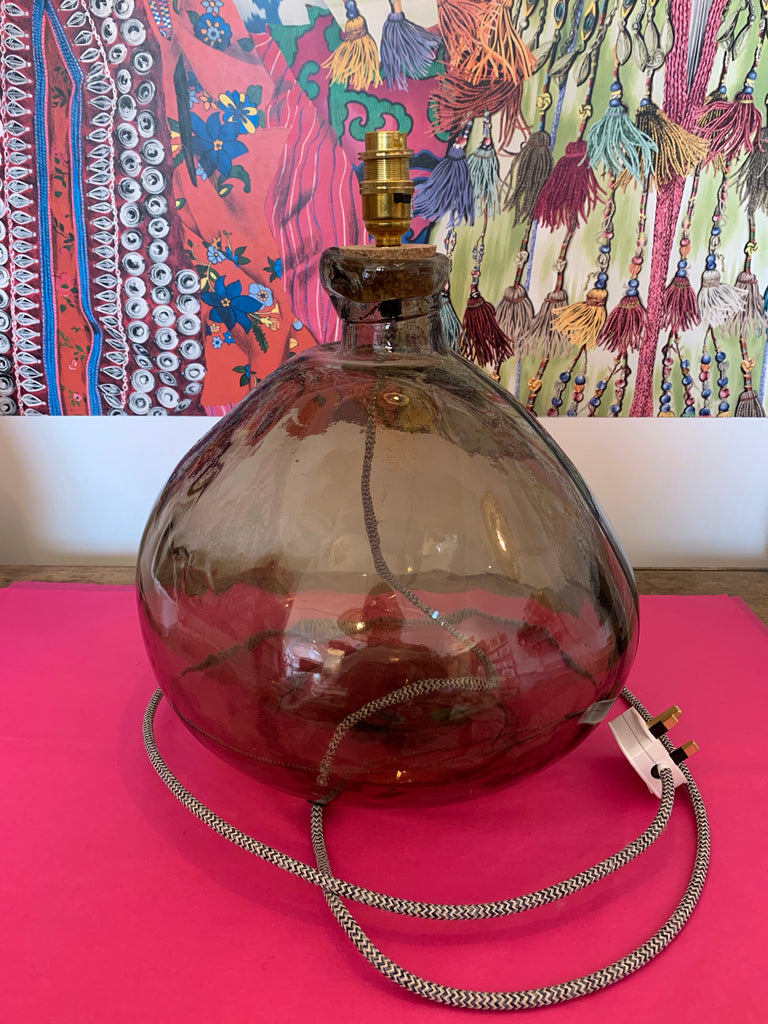 Smoked Glass Recycled Glass Lamp