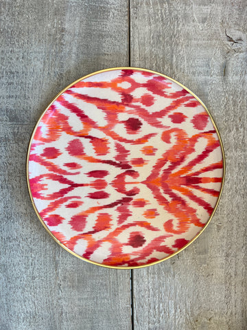 Orange and pink ikat fibreglass 30cm tray